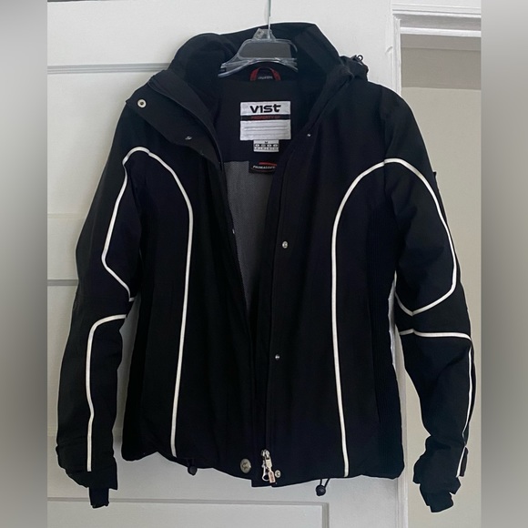 Vist Black Fitted Snow Ski Jacket Parka Primaloft Made in Italy Medium M Small S - Picture 1 of 9